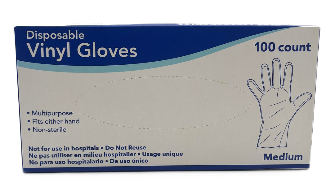 Disposable Vinyl Gloves Multipurpose 100 Count Medium Size