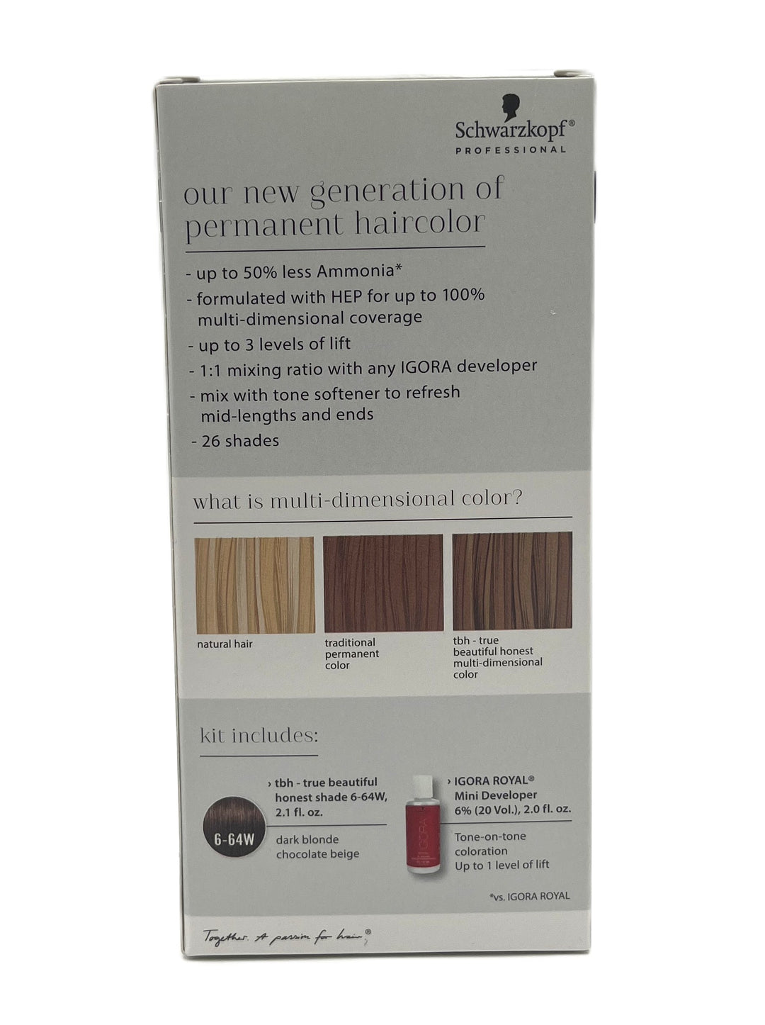 Schwarzkopf True Beautiful Honest 6-64W & 20 Vol. 6% Developer 2 oz Duo