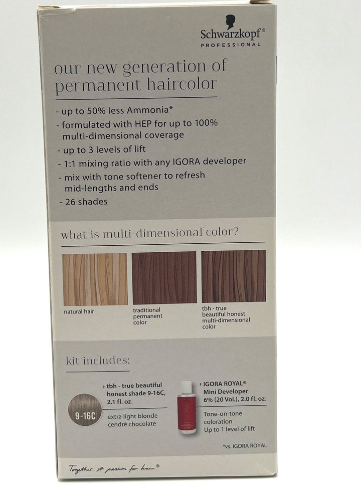 Schwarzkopf True Beautiful Honest 9-16C & 6% 20Vol. 2 oz Duo