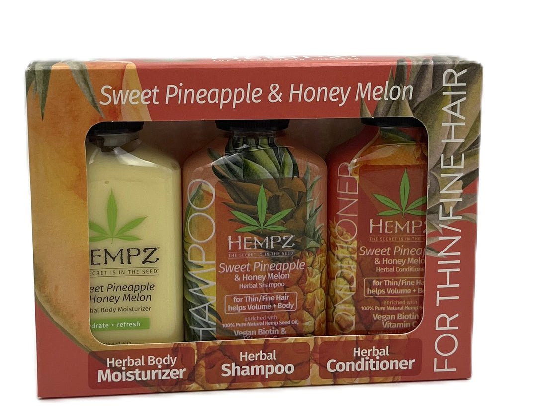 Hempz Sweet Pineapple & Honey Melon Trio Gift Set(Shampoo Conditioner Moisturizer)