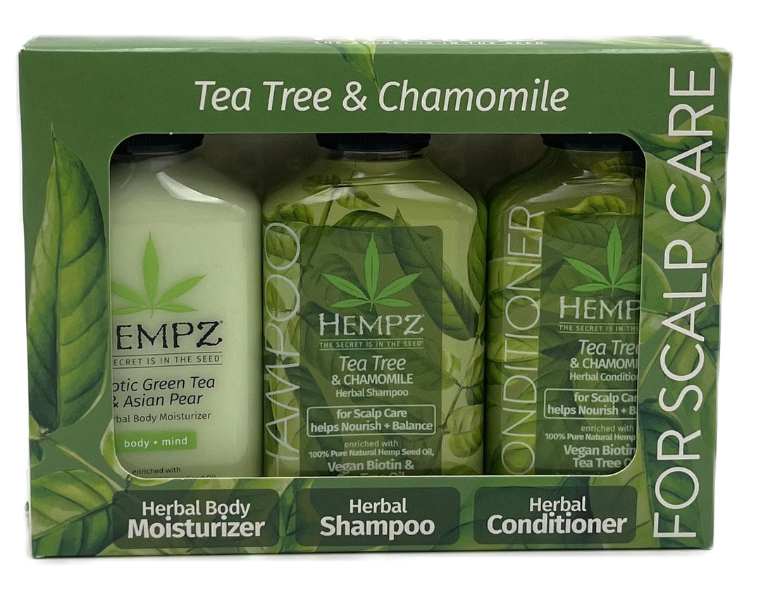 Hempz Tea Tree & Chamomile Trio Gift Set(Shampoo Conditioner Moisturizer)
