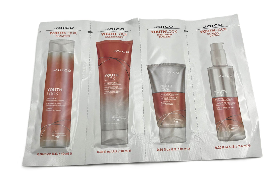 Joico YouthLock Shampoo Conditioner Mask Creme Sample Size 0.34-.25 oz-3 Pack