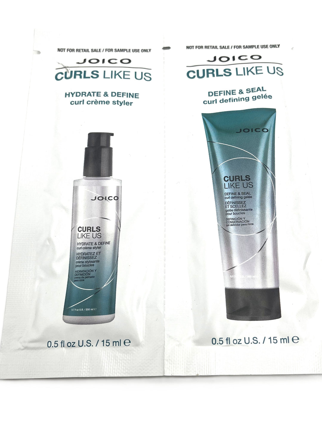 Joico Curls Like Us Curl Creme Styler & Gelee Each 0.5 fl.oz Sample-3 Pack