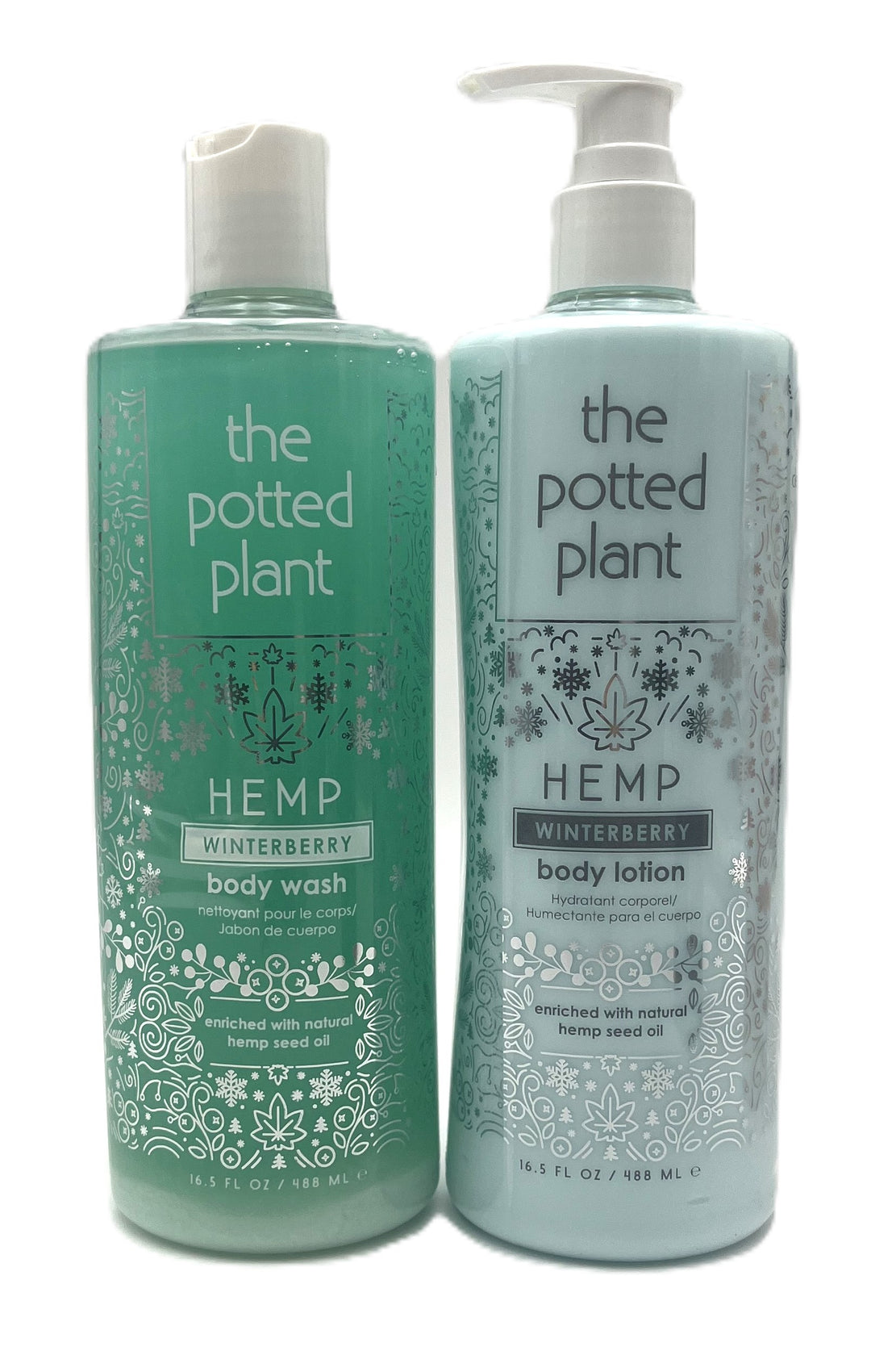 The Potted Plant Hemp Winterberry Body WAsh &  Lotion 16.9 fl.oz Duo