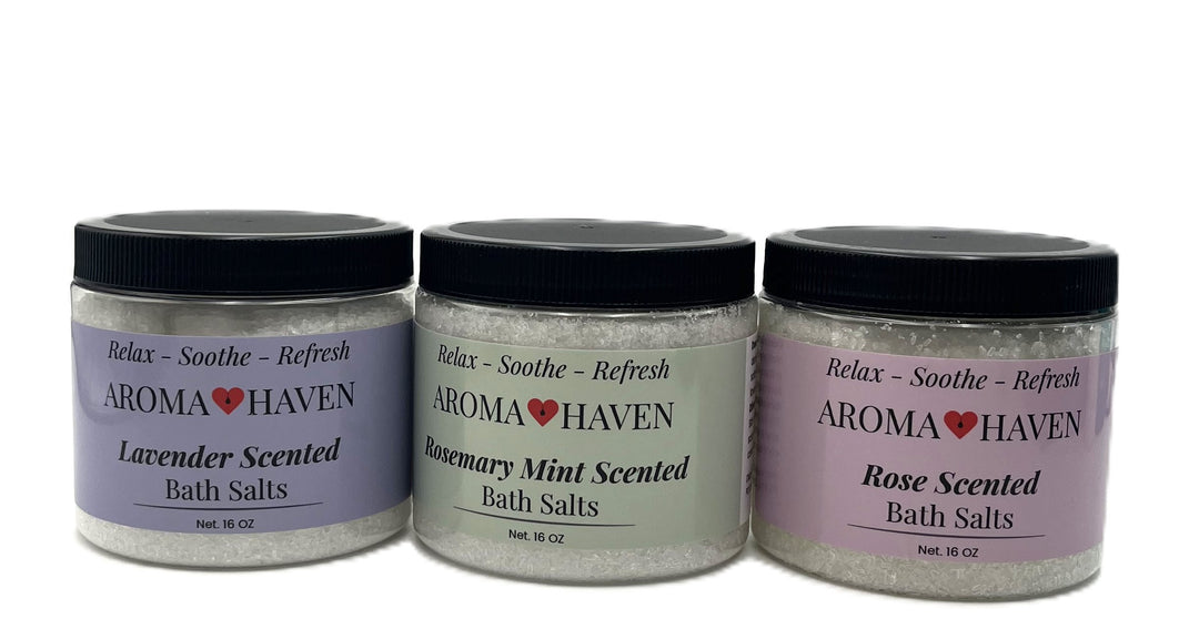 Aroma Haven Bath Salt Popular  Scented Trio Each 16 oz