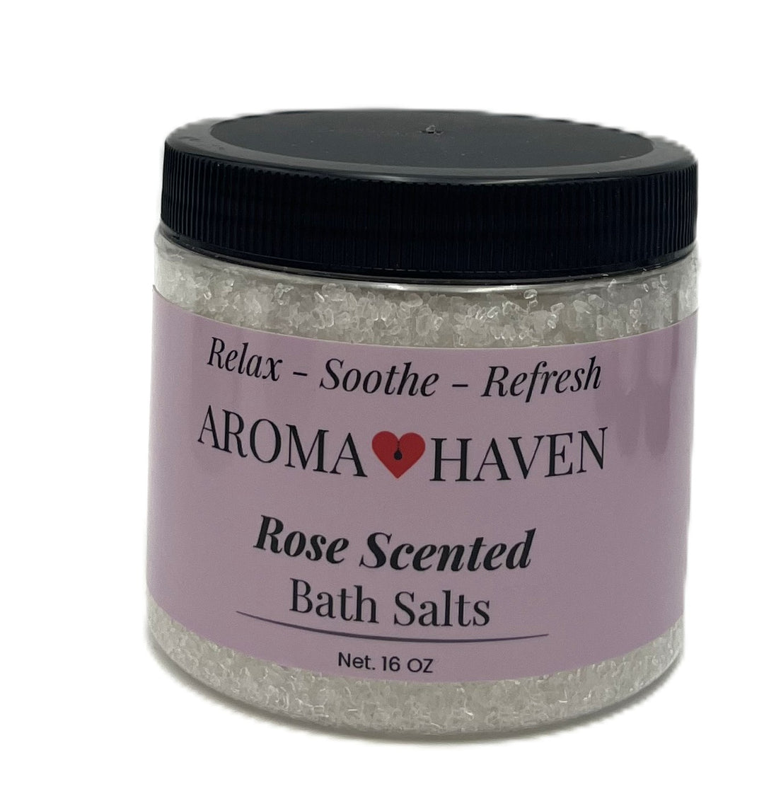 Aroma Haven Rose Scented Bath Salt 16 oz