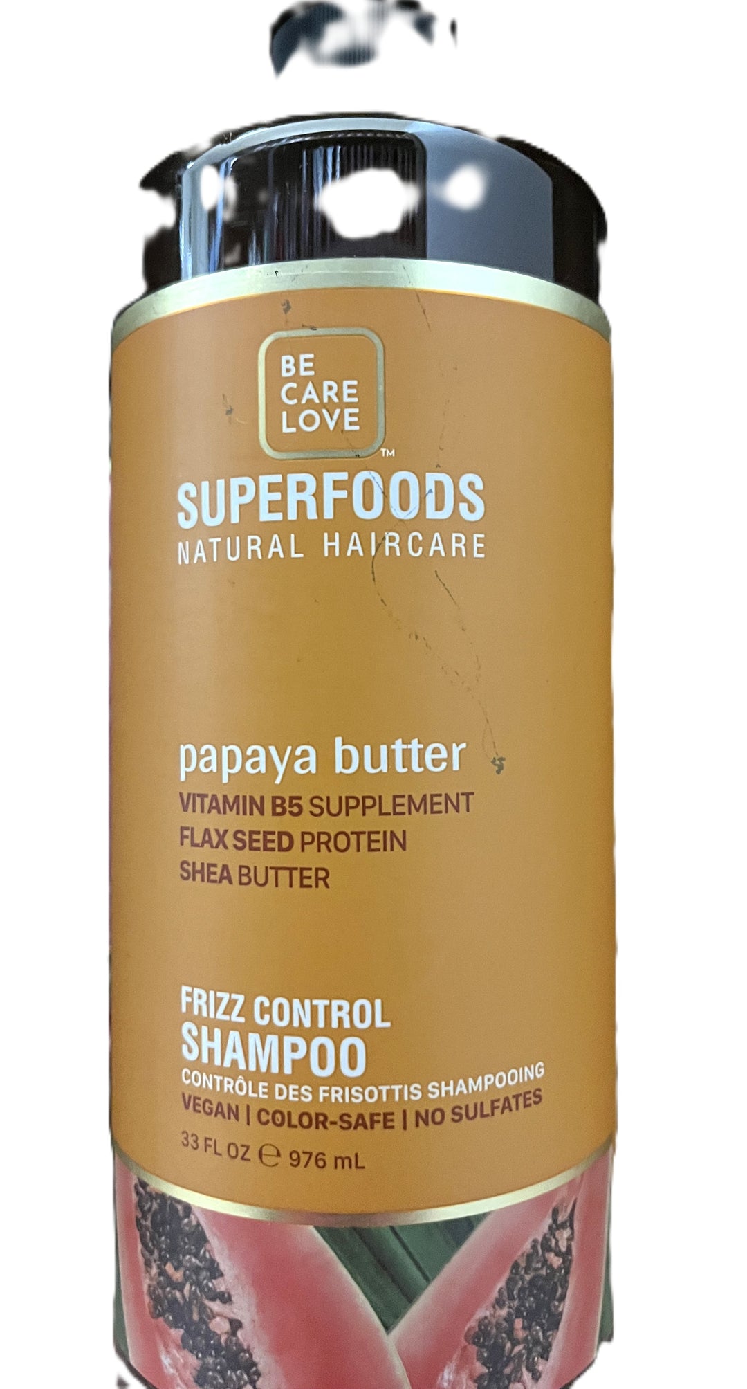 Be Care Love Superfoods Papaya Butter Frizz Control Shampoo 33.8 oz