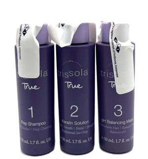 Trissola True Step 1 Shampoo, 2 Keratin Solution & ph Mask  1.7 Fl. Oz trio