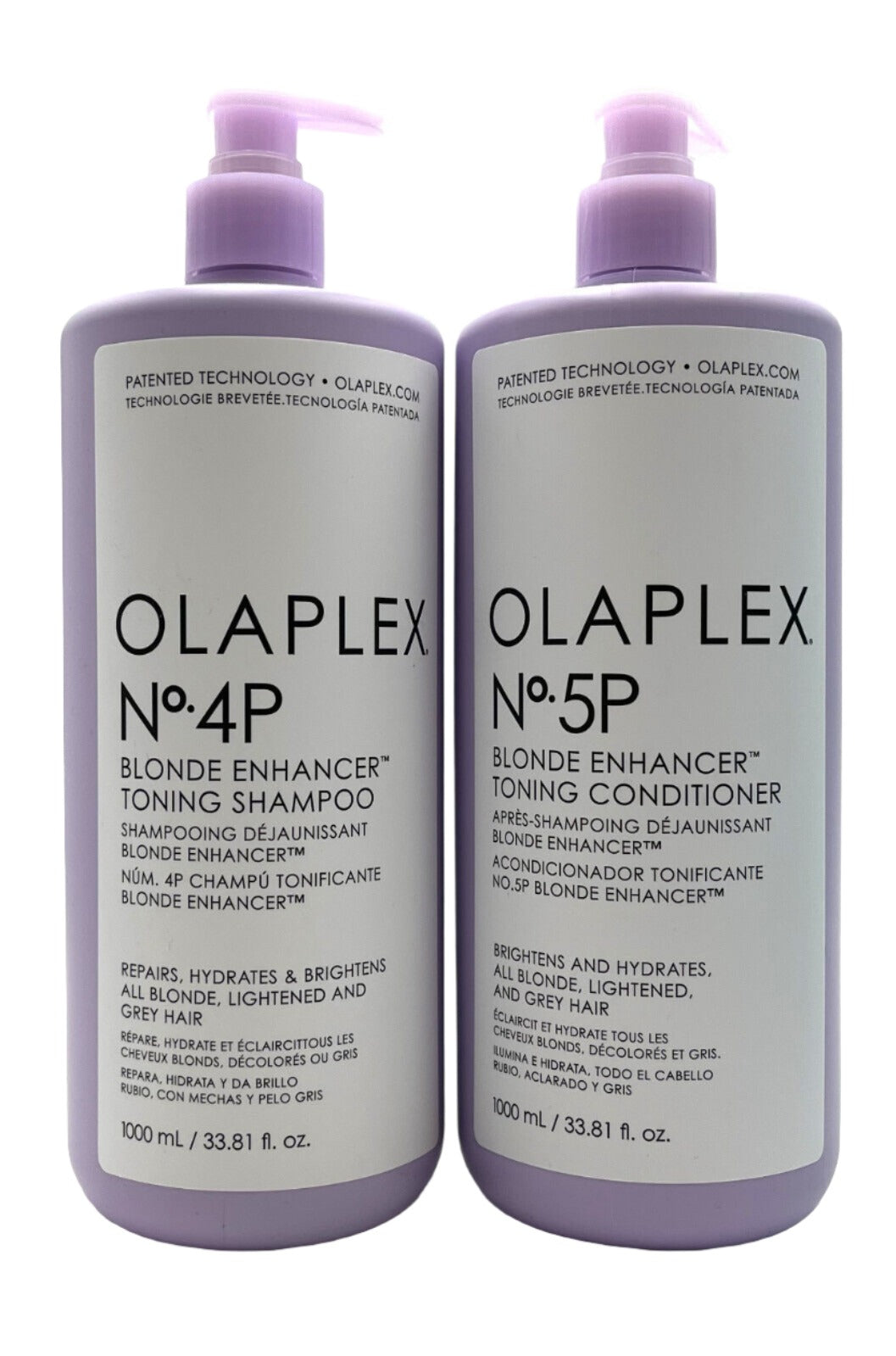 Olaplex No. 4P Blonde Enhancer Toning Shampoo & No. 5P Conditioner 33.8 oz Duo