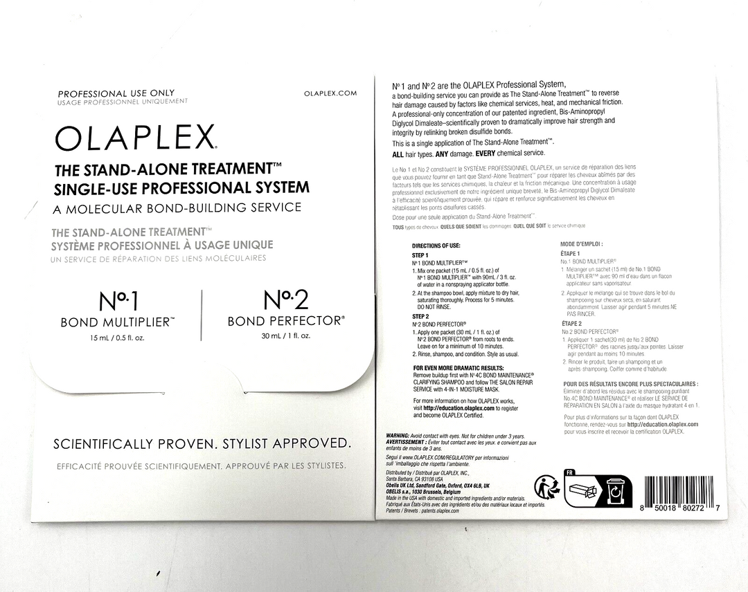 Olaplex The Stand-Alone Treatment Single-Use No. 1 & No. 2 0.5 oz & 1 oz