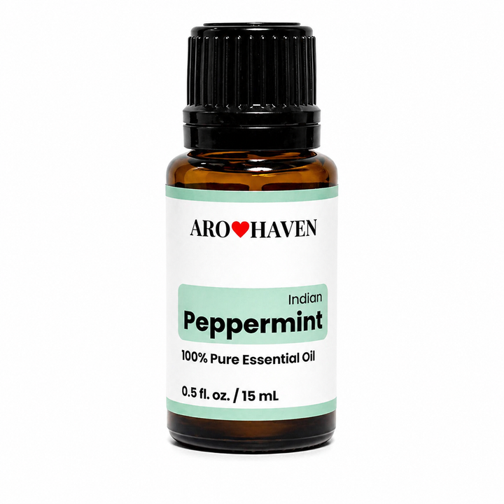 Aro Haven Peppermint Essential Oil 0.5 fl oz (15 mL) – 100% Pure Mentha Piperita Oil – GC/MS Tested, High Menthol Content, Aromatherapy Diffuser Oil, Fresh Cooling Mint Aroma, Premium Essential Oil