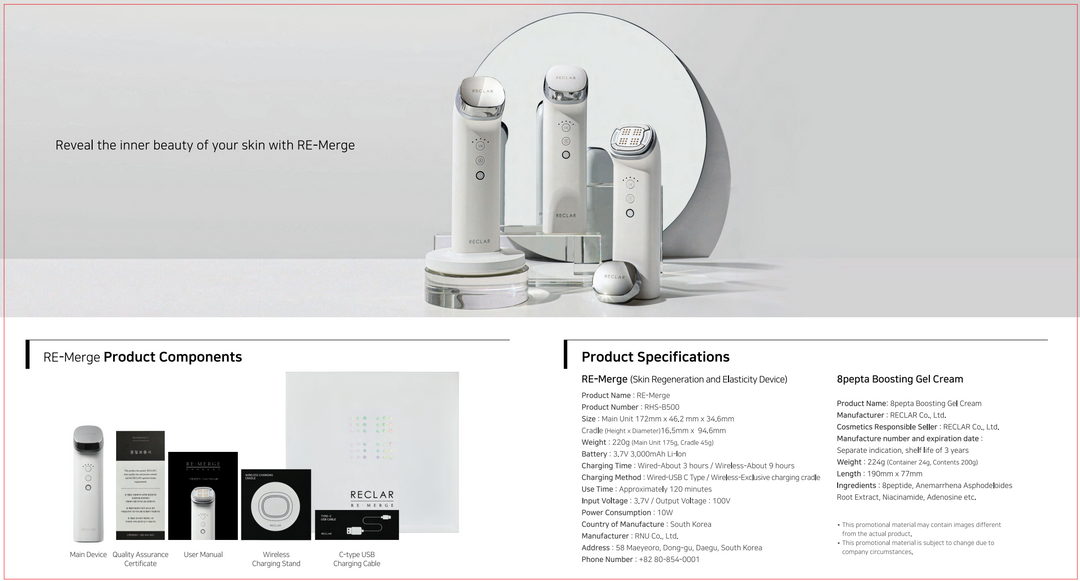 Reclar Korean Luxury Cosmetics Re-Merge Rejuvenation Device