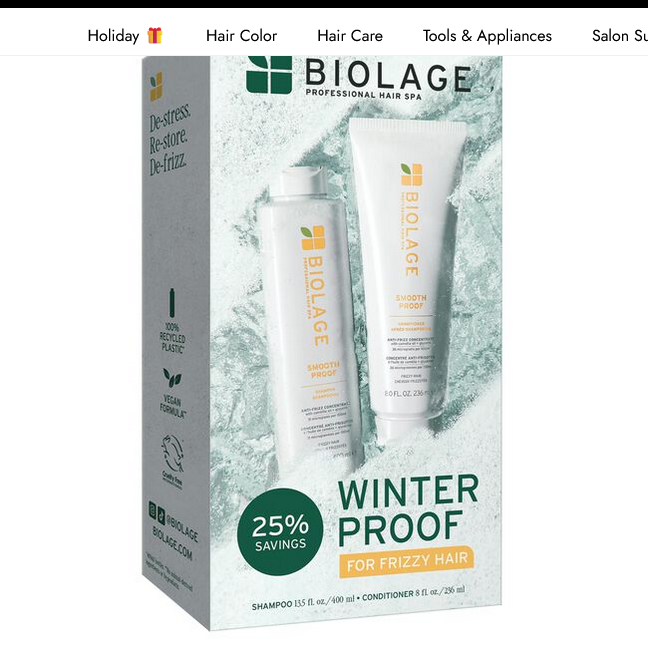 Biolage SmoothProof Holiday Kit(Shampoo+Conditioner)