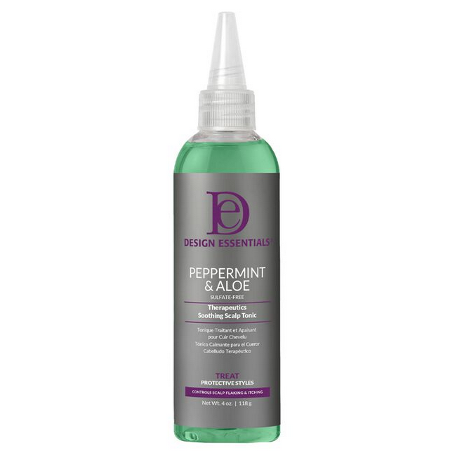 Design Essentials Peppermint &amp; Aloe Therapeutics Soothing Scalp Tonic 4 oz-3 Pack