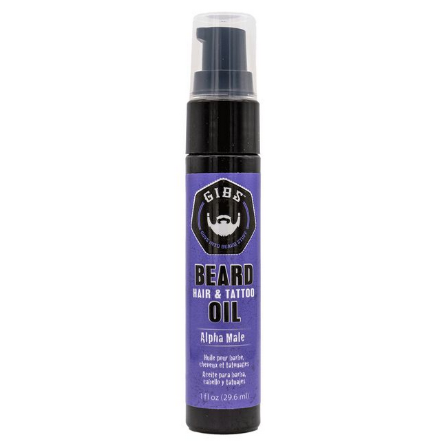GIBS Alpha Male Beard, Hair &amp; Tattoo Oil 1 oz-2 Pack