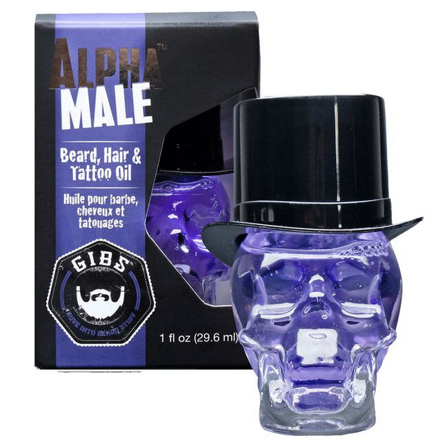 GIBS Alpha Male Beard, Hair &amp; Tattoo Oil 1 oz-2 Pack