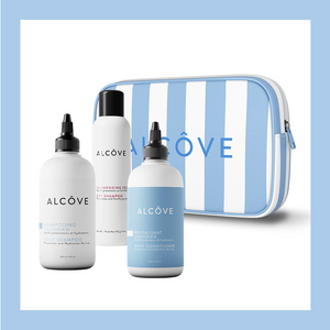 Alcove Clean & Go Bag Shampoo 10oz & Conditioner 10oz & Shampoo 6oz Trio