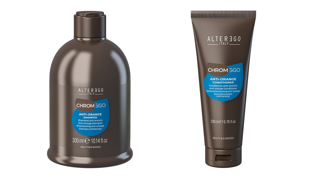 Alter Ego ChromEgo Anti-Orange Shampoo 300ml (10.14 Fl. Oz.) &amp; Conditioner 200ml (6.76 Fl. Oz.) duo