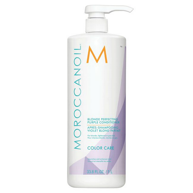 Moroccanoil Blonde Perfecting Purple Shampoo/Conditioner 33.8 fl.oz & Purple Oil 1.7 oz Trio