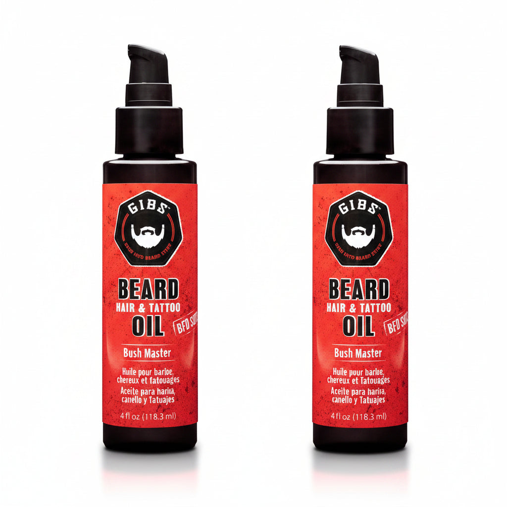 GIBS Bush Master Beard, Hair &amp; Tattoo Oil 4 fl.oz-2 Pack