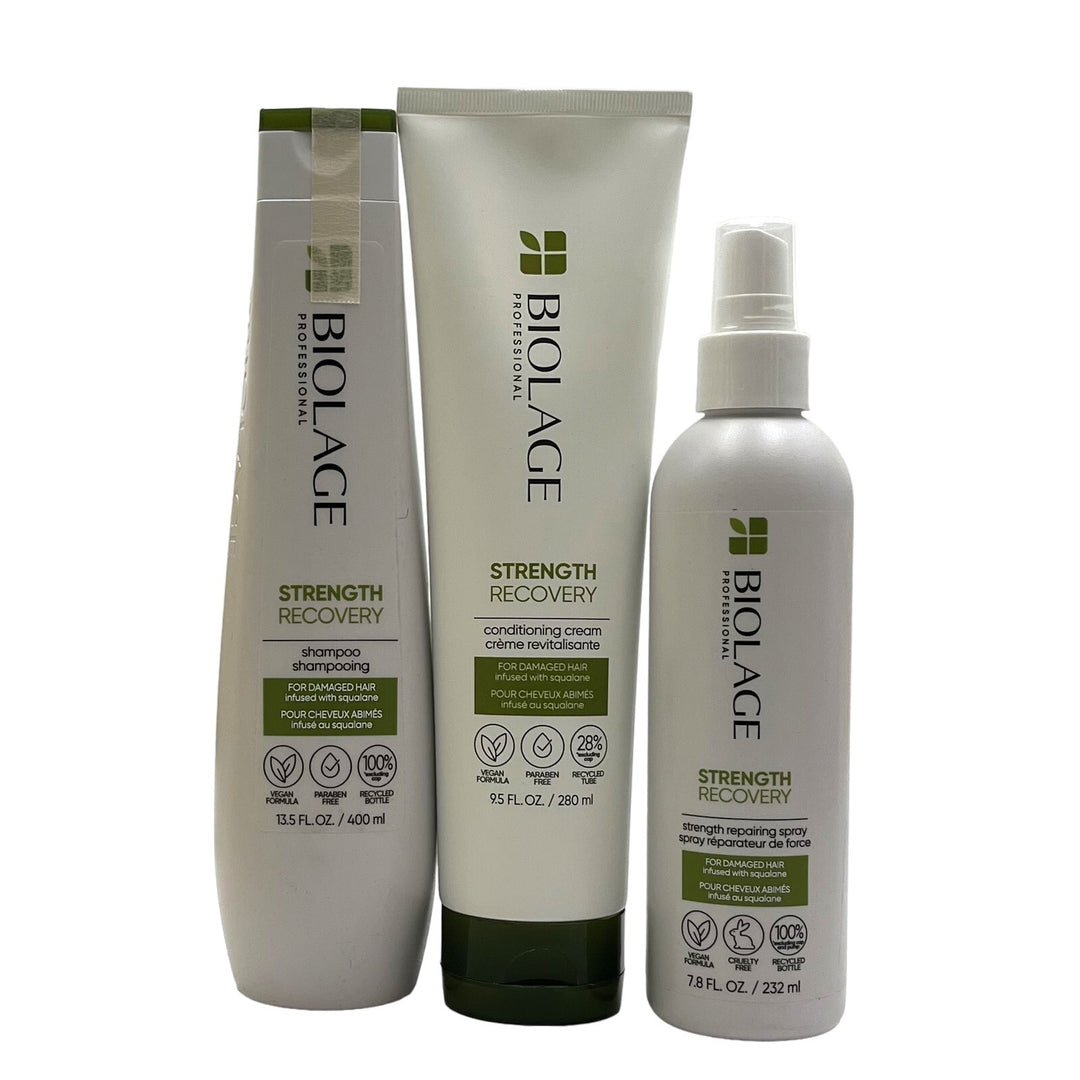 Biolage Strength Recovery Trio(Shampoo Conditioner Spray) Set