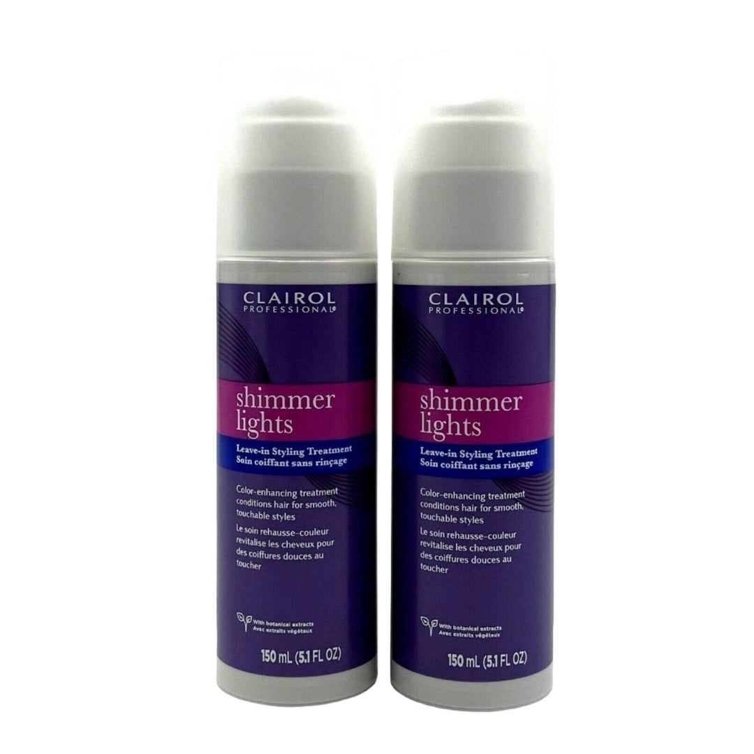 Clairol Shimmer Lights Leave In Styling Treatment Color-Enhancing 5.1 oz-2 Pack