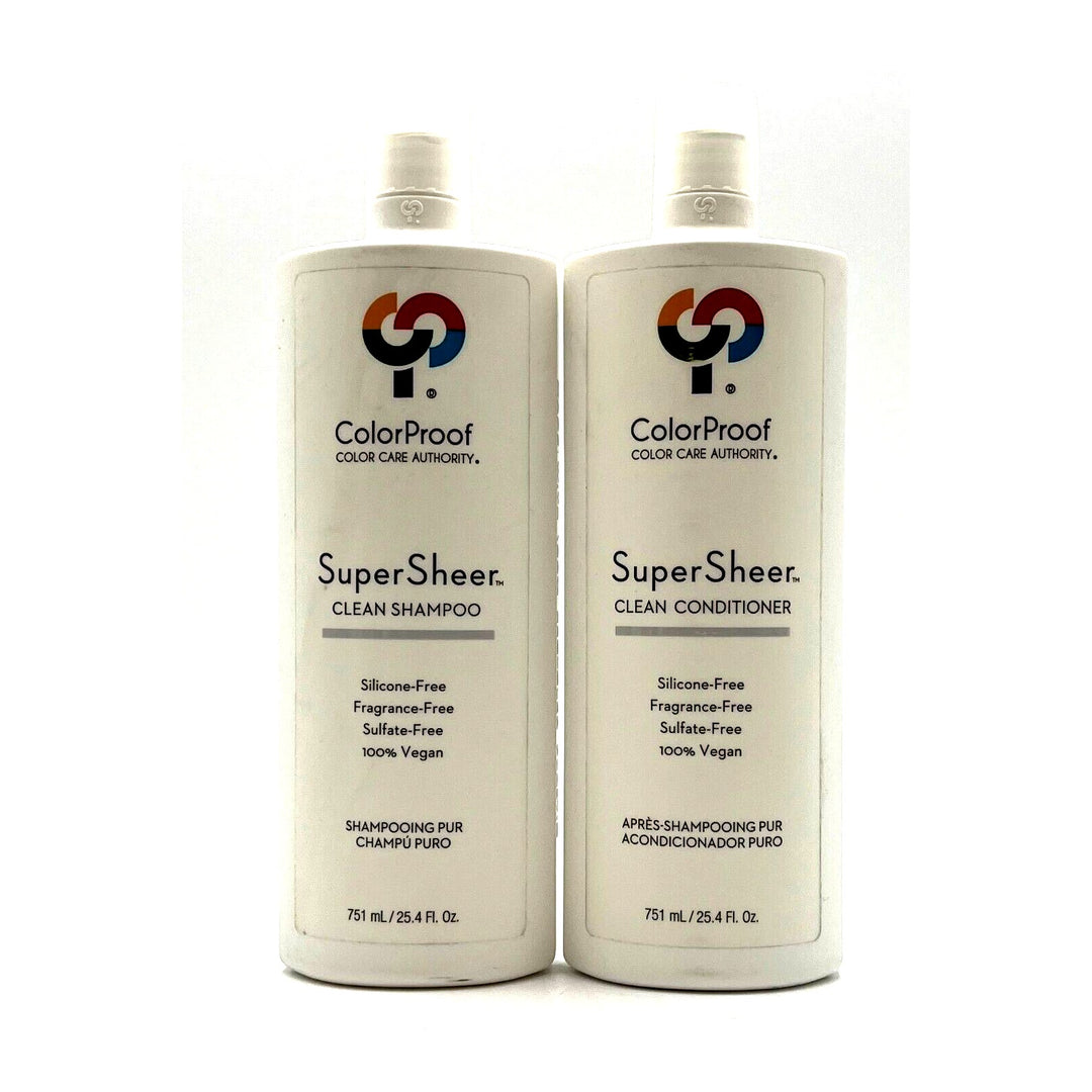 ColorProof SuperSheer Clean Shampoo & Conditioner 100% Vegan 25.4 oz Duo