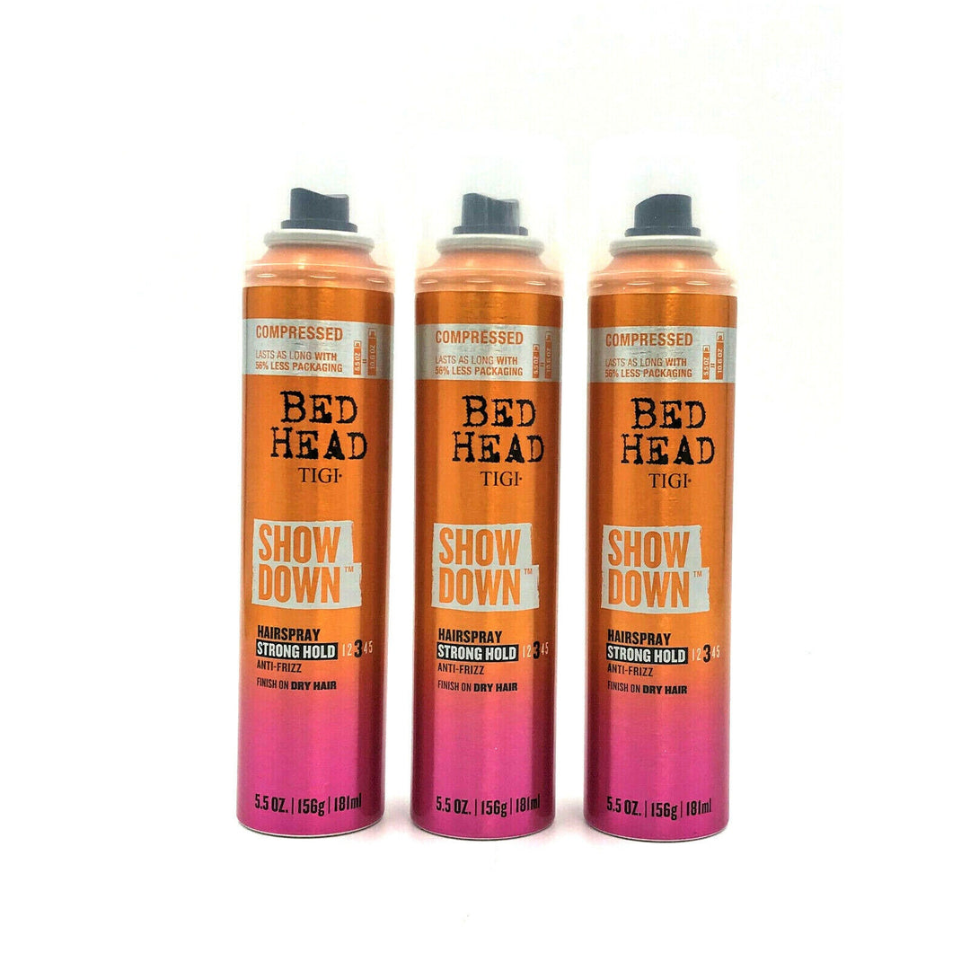 TIGI Bead Head ShowDown Anti-Frizz Hairspray Strong Hold 5.5 oz-Pack of 3