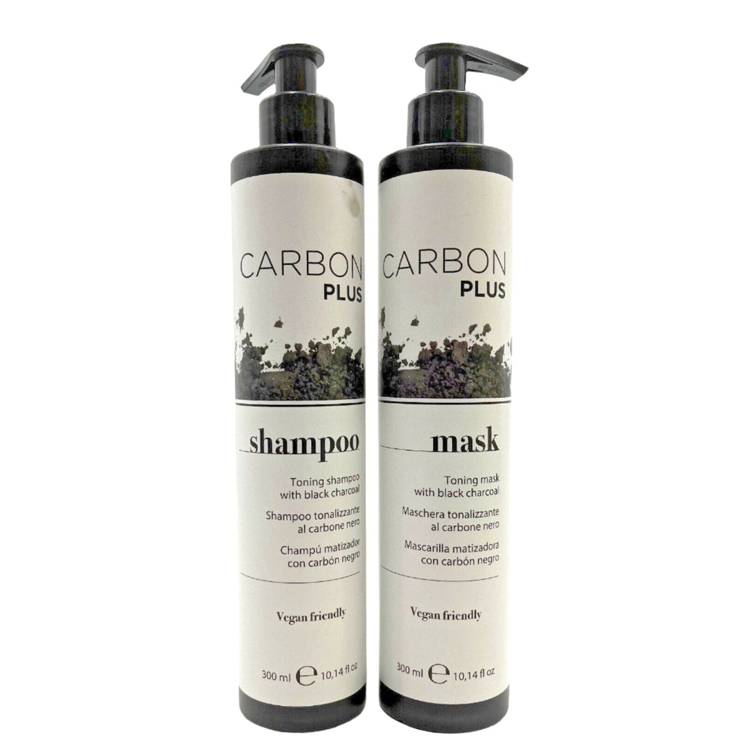 Carbon Plus Toning Shampoo & Mask With Black Charcoal Vegan 10.14 oz Duo