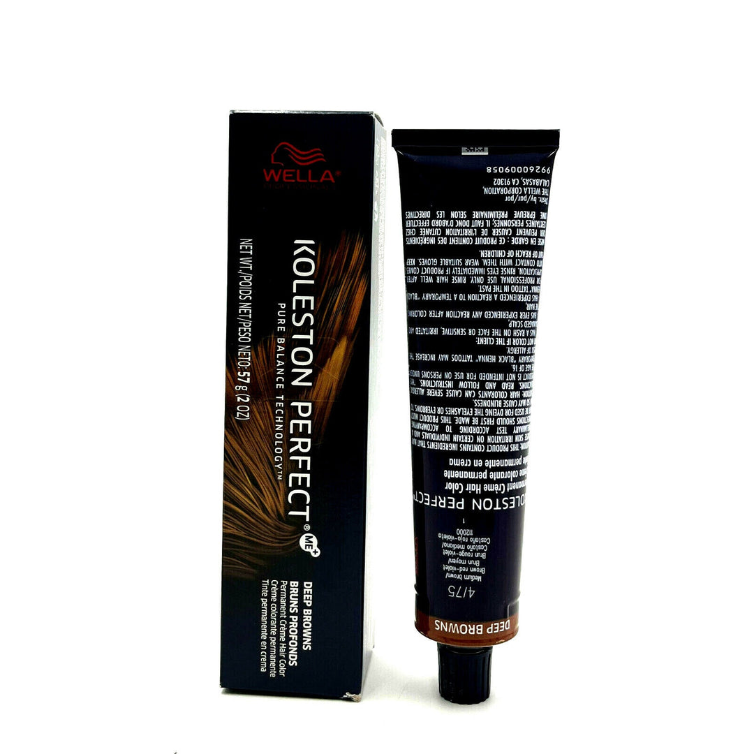 Wella Koleston Perfect Deep Browns 4/75 Medium Brown/Brown Red-Violet 2 oz