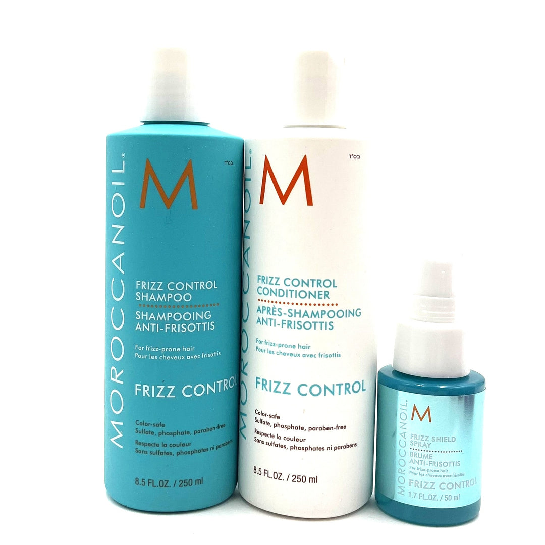 Moroccanoil Frizz Control Shampoo, Conditioner & Frizz Shield Spray Trio