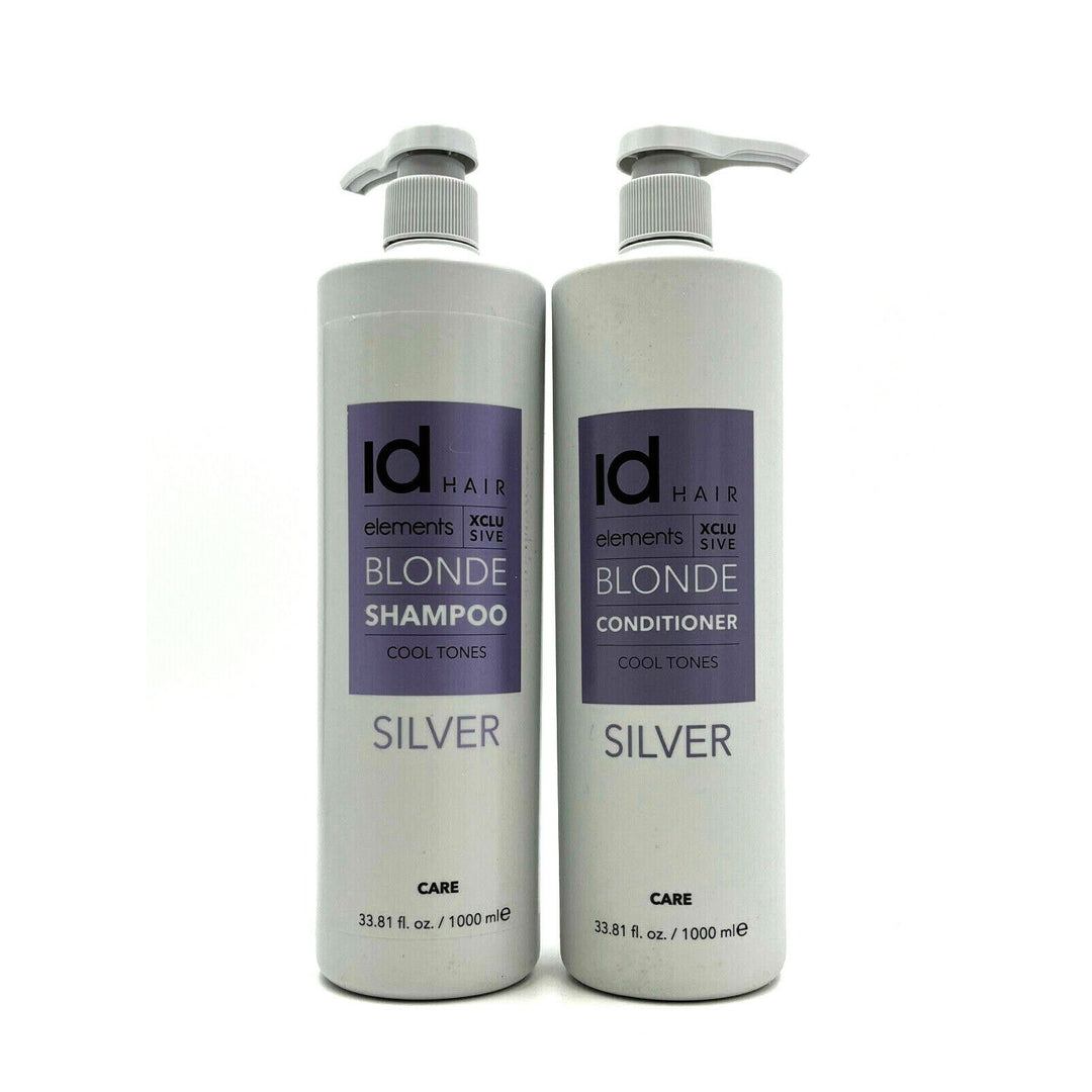 idHair Elements Xcluxive Blonde Shampoo & Conditioner Cool Tones Silver 33.8 oz Duo