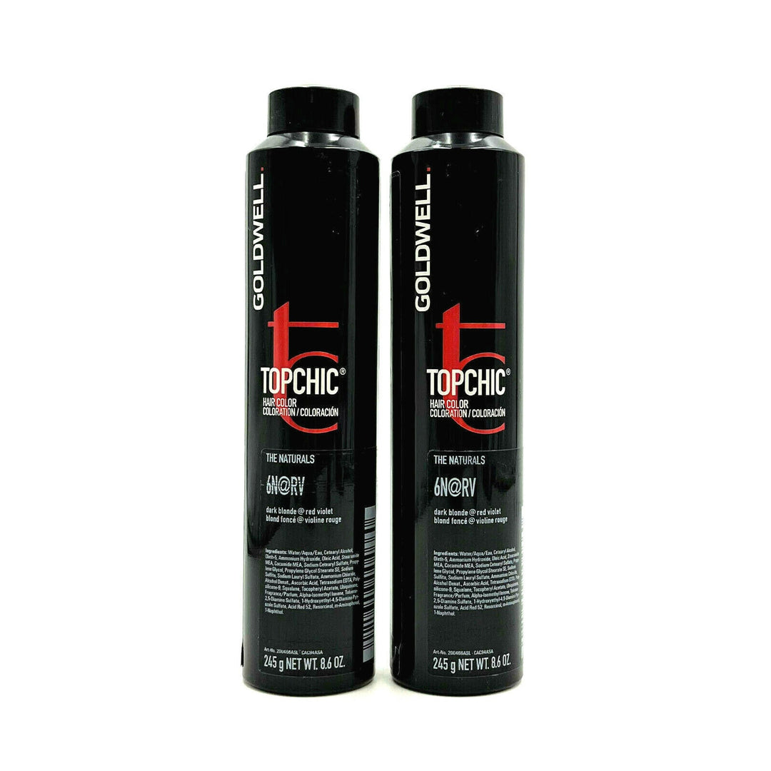 Goldwell Topchic Hair Color 6N@RV Dark Blonde@Red Violet 8.6 oz-2 Pack