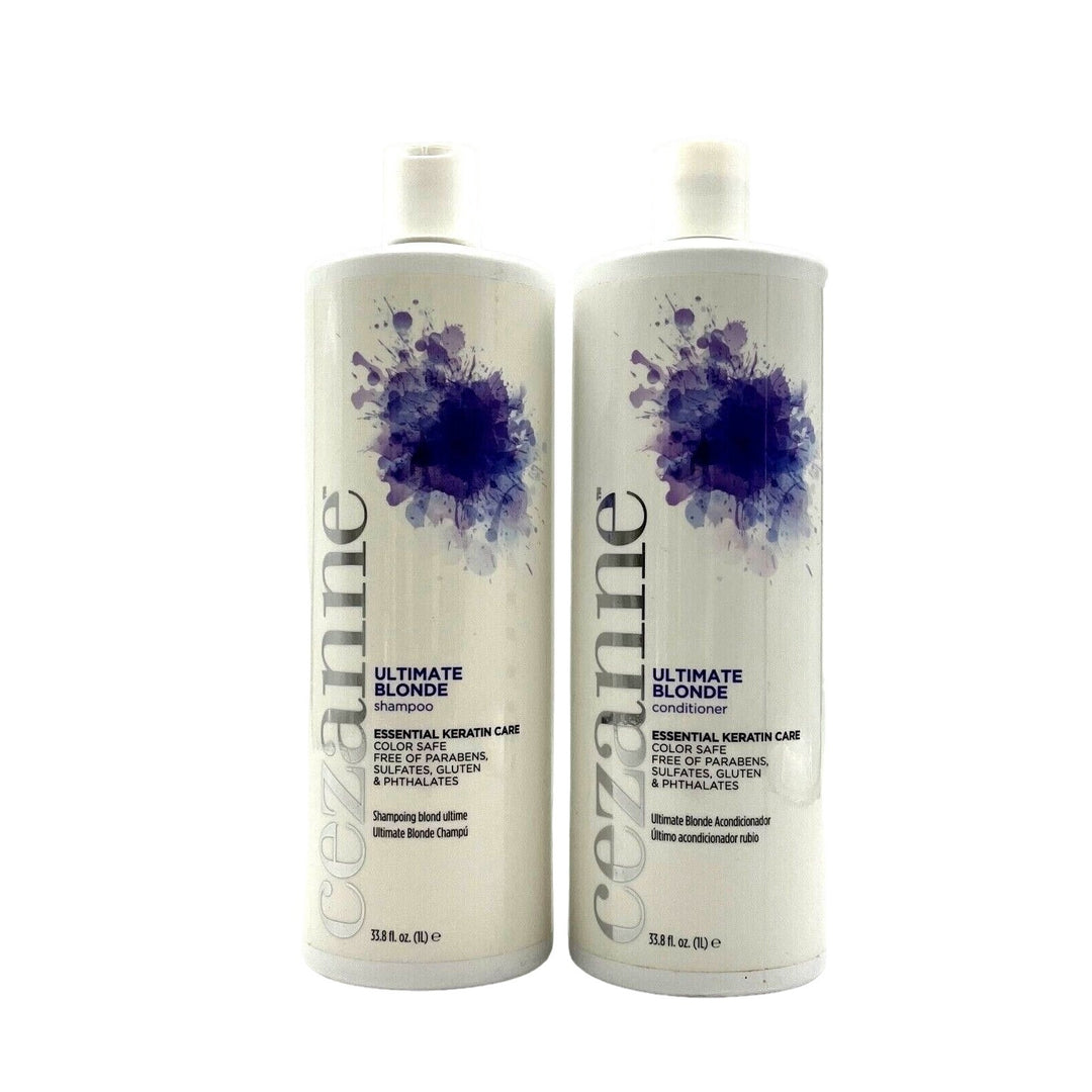 Cezanne Ultimate Blonde Shampoo & Conditioner Essential Keratin Care 33.8 oz