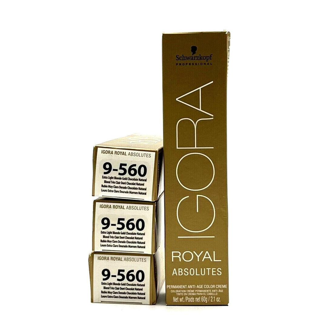 Schwarzkopf Igora Permanent Color Extra Light Blonde Gold Chocolate 2.1oz-3 Pack