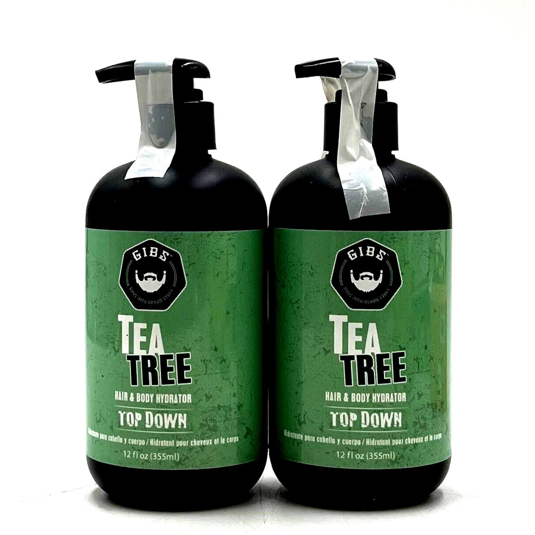 GIBS Grooming Tea Tree Hair Body Hydrator Top Down 12 oz-2 Pack