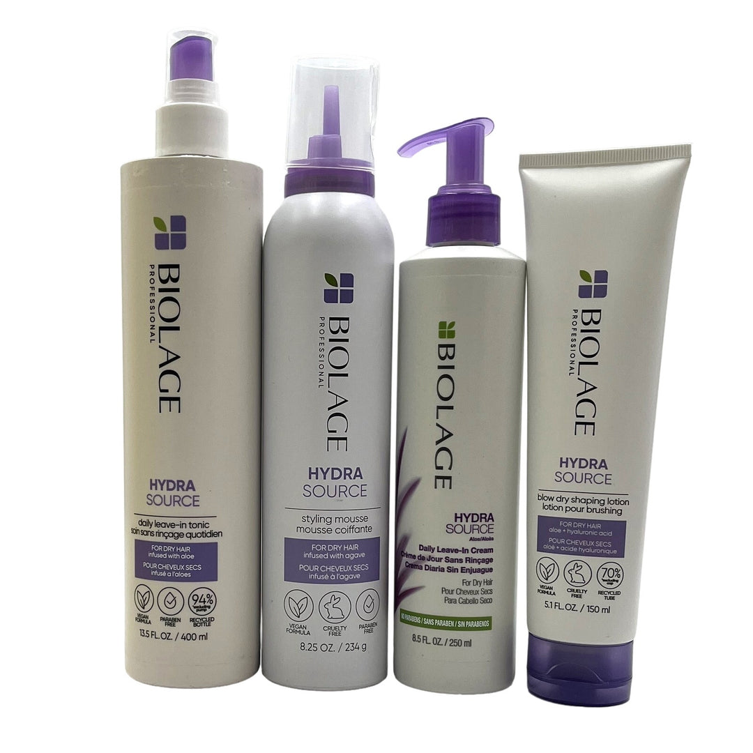 Biolage Hydrasource Styling Products Bundle Deal(Tonic Cream Lotion Mousse)