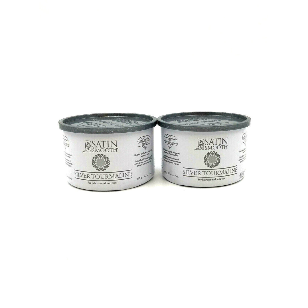 Satin Smooth Gem Wax-Silver Tourmaline For Medium To Coarse Hair 14 oz-2 pack