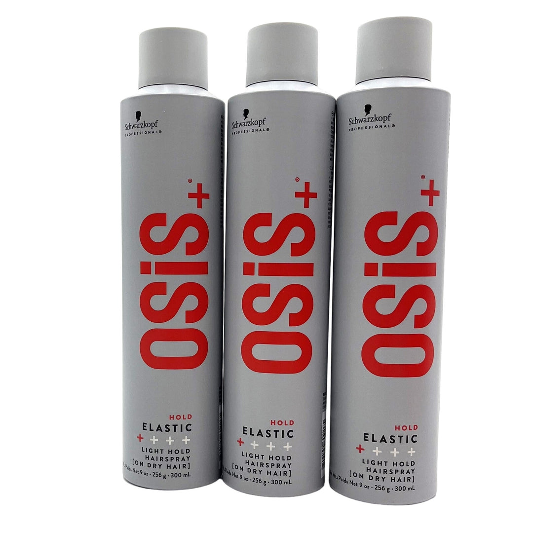 Schwarzkopf OSiS+ Hold Elastic Light Hold Hairspray 9 oz-3 Pack