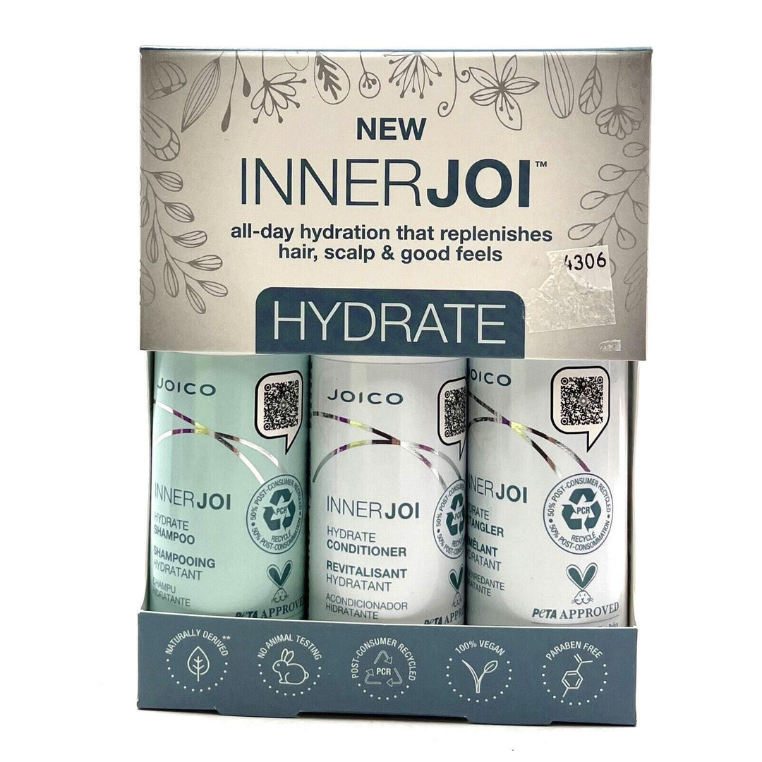 Joico InnerJoi Hydrate Shampoo/Conditioner/Detangler 1.7 oz Each