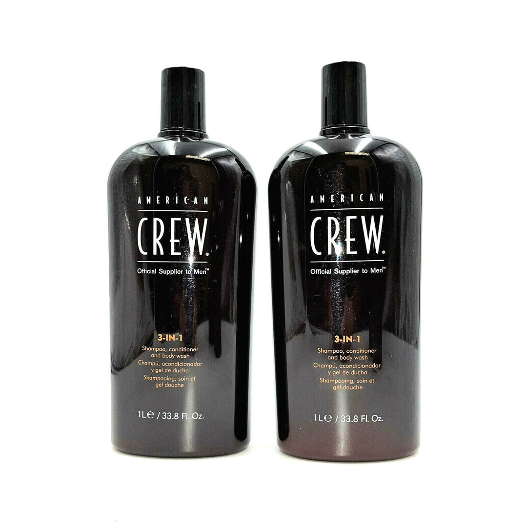 American Crew 3-IN-1 Shampoo,Conditioner & Body Wash 33.8 oz-Pack of 2