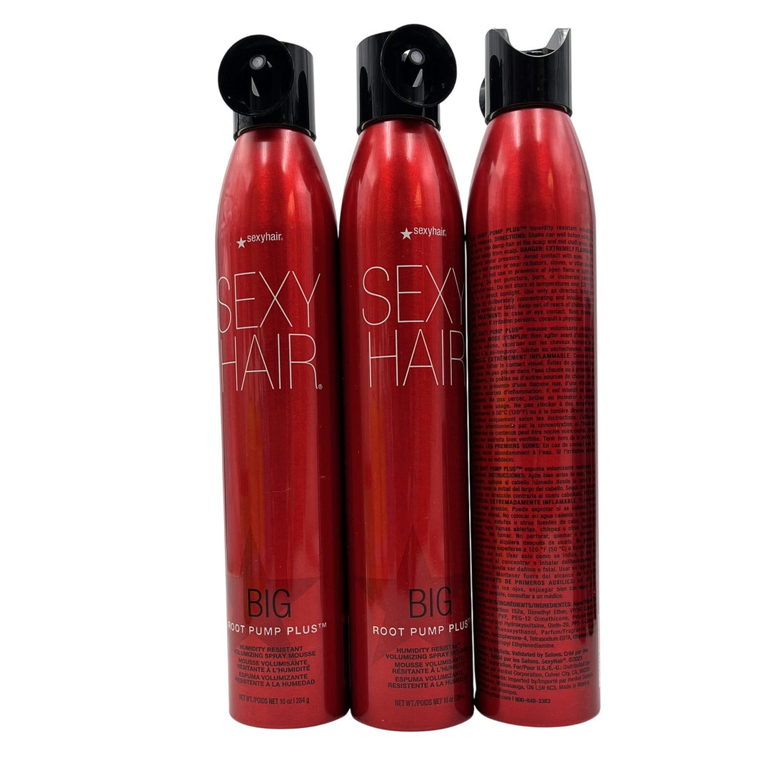 Sexyhair Big Sexy Hair Root  Humidity Resistant Volumizing  Mousse 10 oz-3 Pack