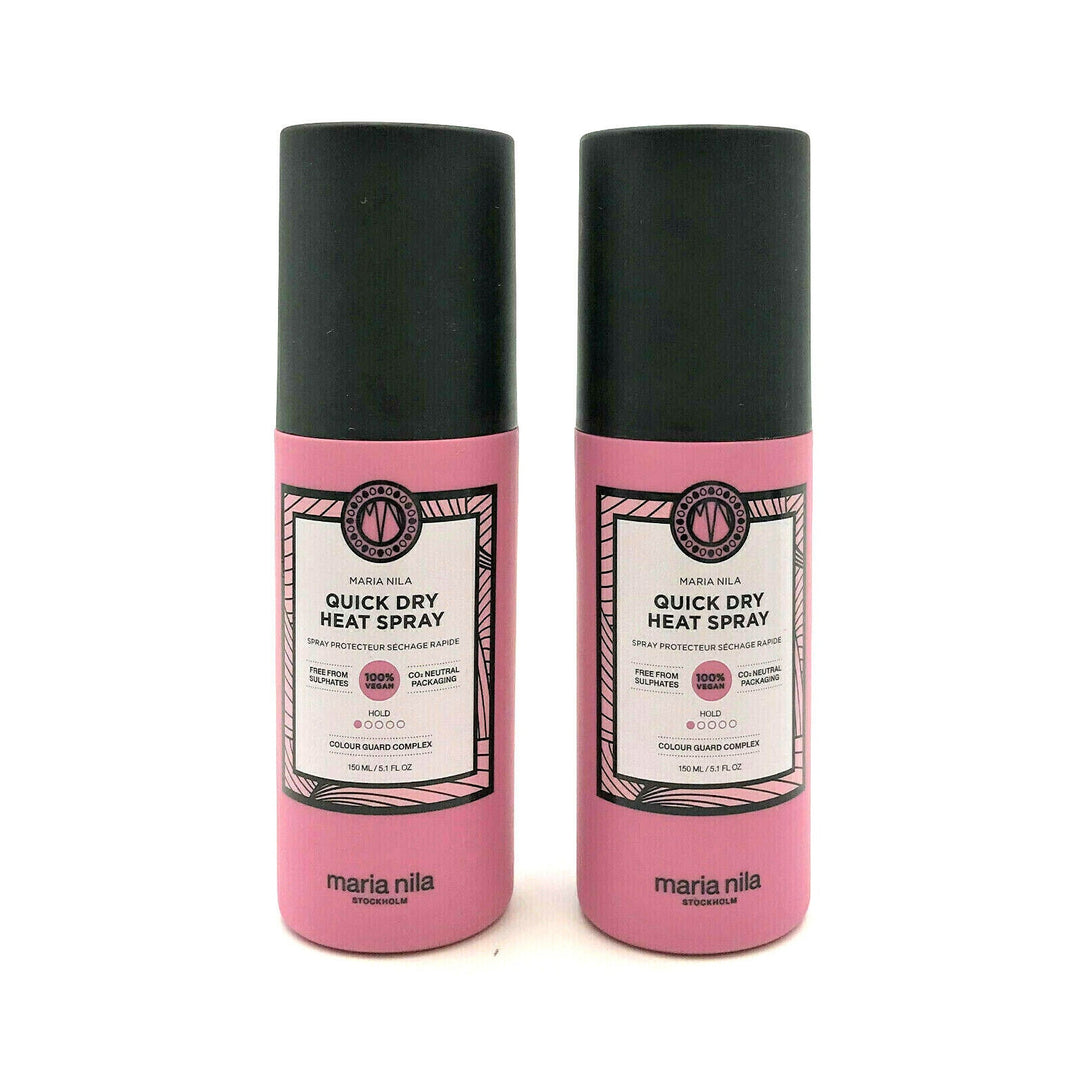 Maria Nila Quick Dry Heat Spray 100% Vegan Light Hold 5.1 oz-Pack of 2