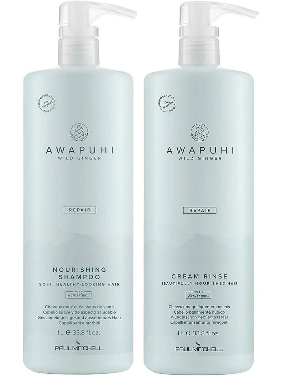 Paul Mitchell Awapuhi Wild Ginger Nourishing Shampoo &amp; Cream Rinse 33.8 oz Duo