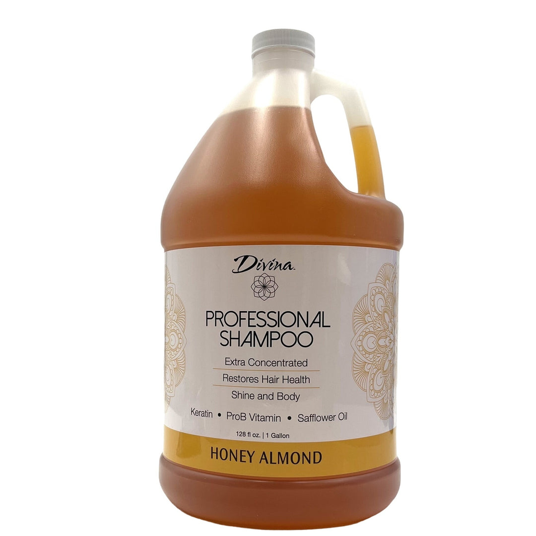 Divina Honey Almond Shampoo Restores Keratin Vitamin Safflower Oil Gallon