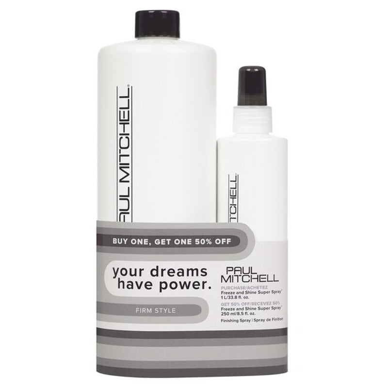 Paul Mitchell Freeze & Shine Super Spray Duo VOC 80%(33.8 fl.oz & 8.5 fl.oz)