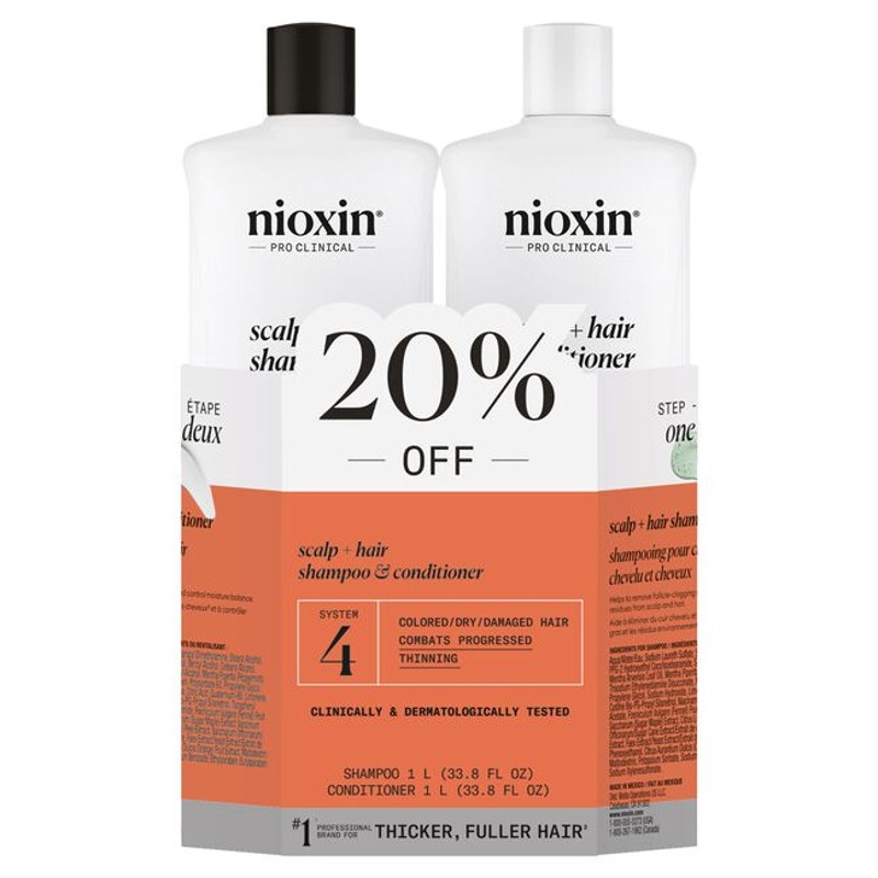 Nioxin  System 4 Cleanser & Scalp Therapy Liter Duo