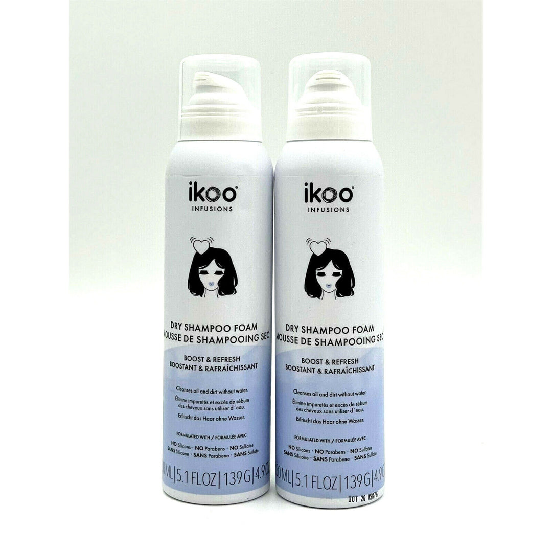 Ikoo Infusions Dry Shampoo Foam Boost & Refresh 5.1 oz-Pack of 2