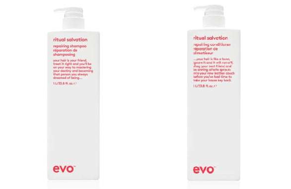 Evo Ritual Salvation Repairing Shampoo &amp; Conditioner Liter duo