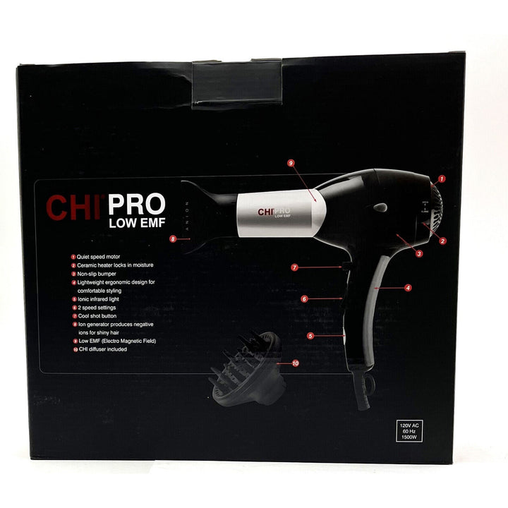 CHI Pro Low EMF Professional Hair Dryer With Diffuser